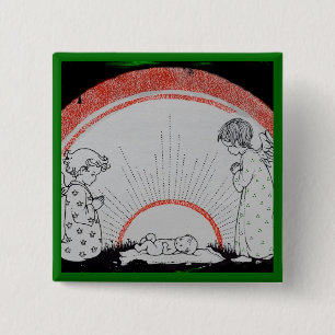 B if for Baby Jesus 15 Cm Square Badge