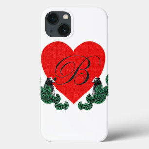B in a heart iPhone 13 case