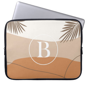 B - Initial Monogram Letter B Abstract Design Laptop Sleeve