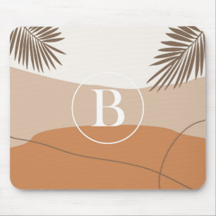 B - Initial Monogram Letter B Abstract Design Mouse Mat