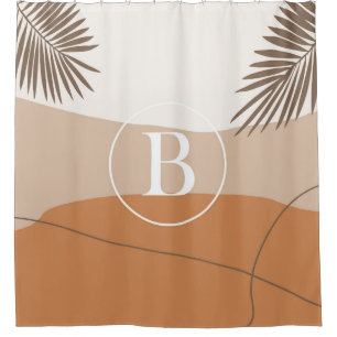 B - Initial Monogram Letter B Abstract Design Shower Curtain