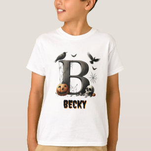 B Initial Trick or Treat Halloween T-Shirt