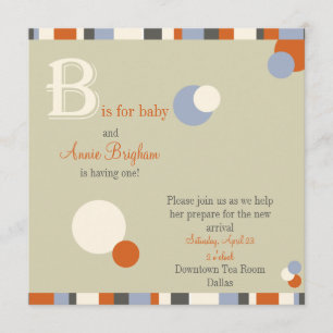 B is for Baby - Boy Baby Shower Invitation