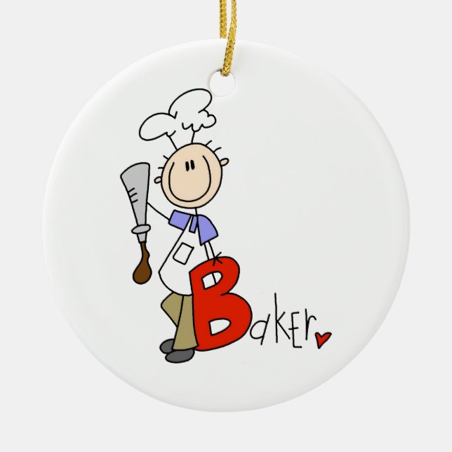 B is for Baker Ceramic Tree Decoration (Front)