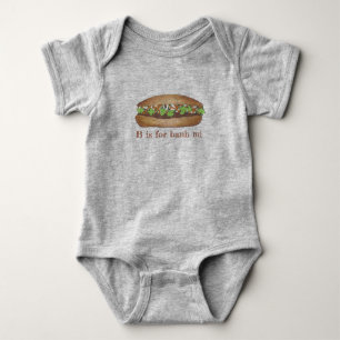 B is for Banh Mi Vietnamese Food Pork Sandwich Baby Bodysuit