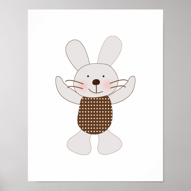 B is for Bear Bunny Rabbit Art Poster (Front)