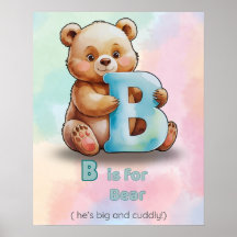 B is for Bear – Kids Poster (Digital)