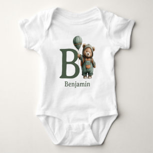 B is for Bear Personalise Baby Bodysuit