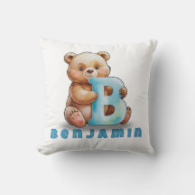 B is for Bear – Personalised Baby Pillow 
