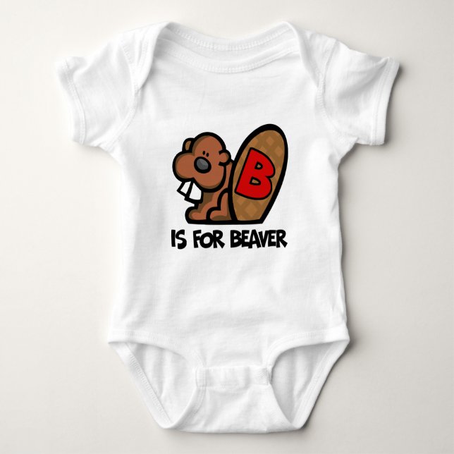 B Is For Beaver Baby Bodysuit (Front)