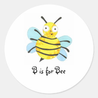 B is for Bee Classic Round Sticker