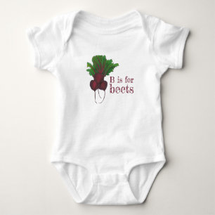 B is for Beets Red Beet Root Vegetable Veggie Baby Bodysuit