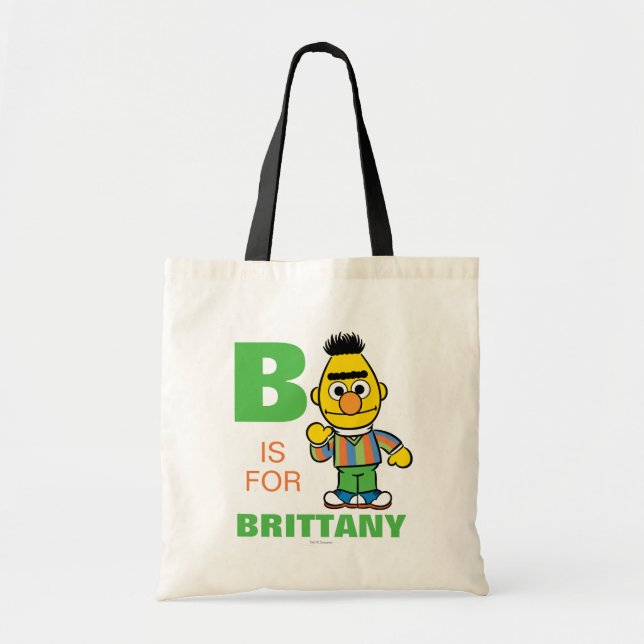 B is for Bert | Add Your Name Tote Bag (Front)