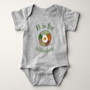 B is For Bibimbap Korean Food Cooking Cuisine Baby Bodysuit