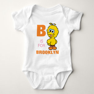 B is for Big Bird Add Your Name Baby Bodysuit
