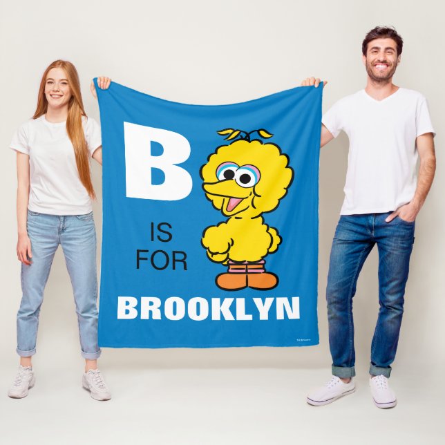 B is for Big Bird | Add Your Name Fleece Blanket (In Situ)