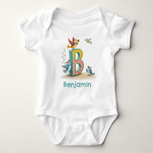 B is for Birds Personalise Baby Bodysuit
