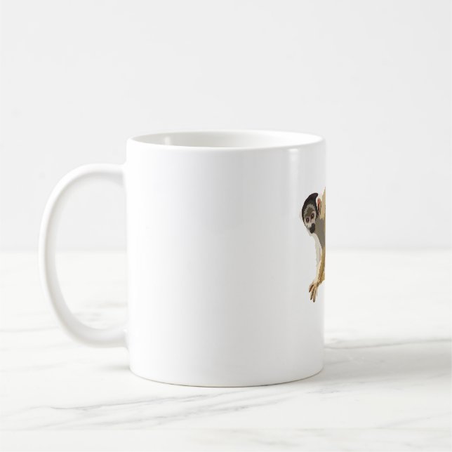 B is for Black Capped Squirrel Monkey  Coffee Mug (Left)