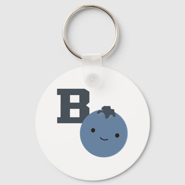 B is for Blueberry Key Ring (Front)