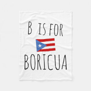 B is for Boricua Baby Blanket Puerto Rico Fleece