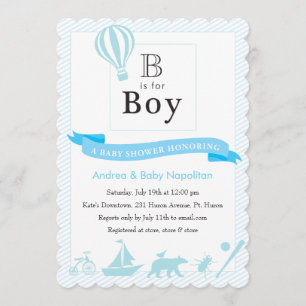B is for Boy    Baby Shower Invitations
