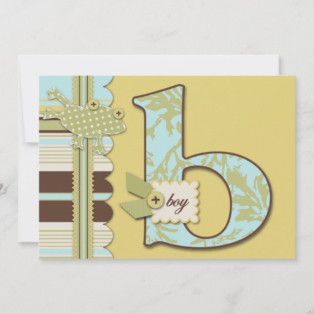 B is for Boy Invitation (Front)
