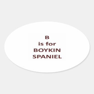 b is for boykin spaniel.png oval sticker