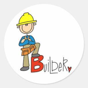 B is for Builder Classic Round Sticker