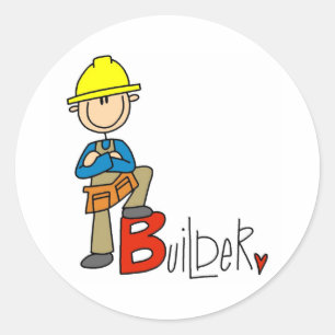 B is for Builder Classic Round Sticker