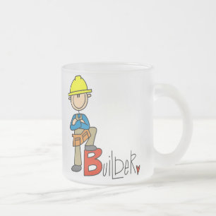 B is for Builder Frosted Glass Coffee Mug