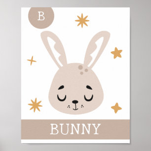 B is for Bunny, Nursery, Bedroom, Kids' Wall Art