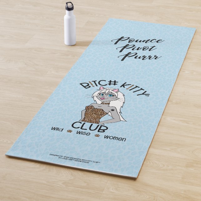 B K!TTY CLUB Girl Blue Leopard Yoga Mat (In Situ)