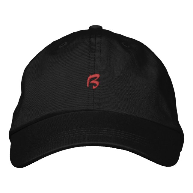 B Letter Initial - Monogram Cap Embroidered Hat (Front)