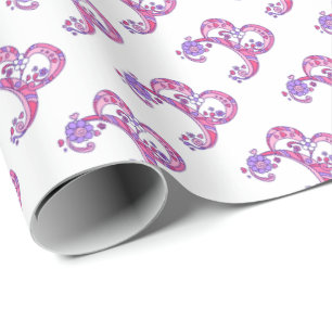 B letter monogram personalised wrapping paper