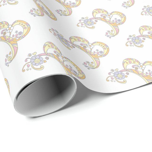 B letter monogram personalised wrapping paper (Roll Corner)