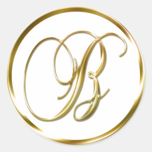 B Monogram Faux Gold Envelope Or Favour Seal