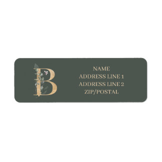 B Monogram Floral Personalised Label