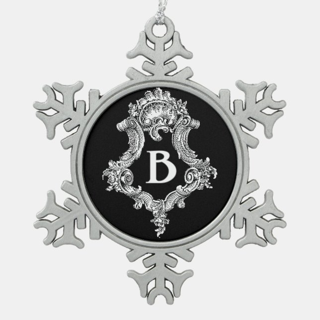 B Monogram Initial Ornament (Front)