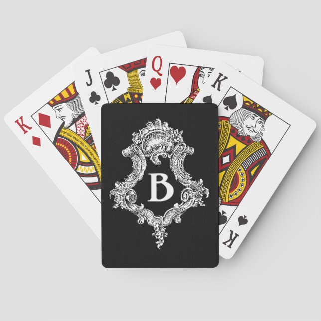 B Monogram Initial Playing Cards (Back)