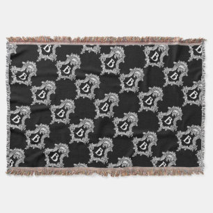B Monogram Initial Throw Blanket