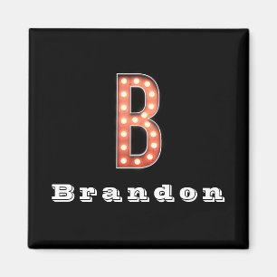 B Monogram Marquee Bulb Personalised Magnet