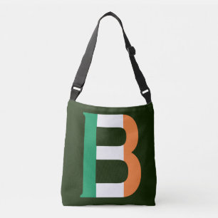 B Monogram overlaid on Irish Flag cbbcnt Crossbody Bag