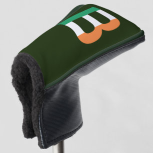 B Monogram overlaid on Irish Flag pccn Golf Head Cover
