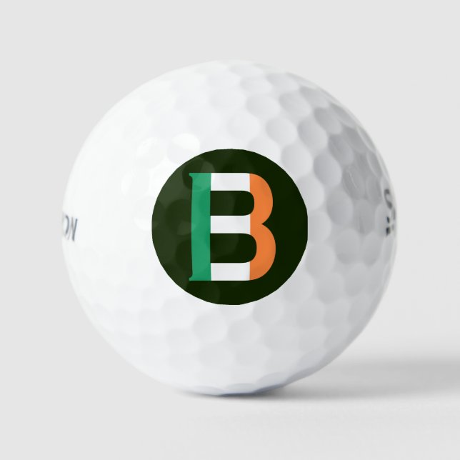 B Monogram overlaid on Irish Flag ssf gbcnt Golf Balls (Front)