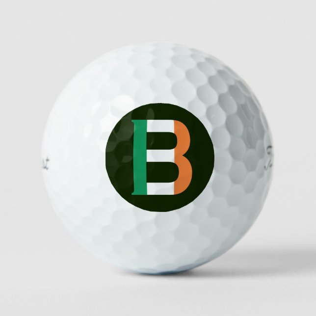 B Monogram overlaid on Irish Flag tpv1 gbcnt Golf Balls (Front)