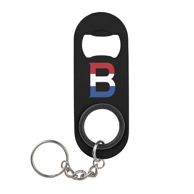 B Monogram overlaid on NLD Flag on bk bocnt (Front)