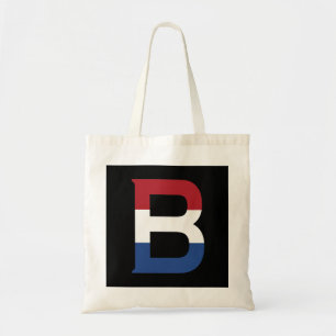 B Monogram overlaid on NLD Flag on bk btcn Tote Bag