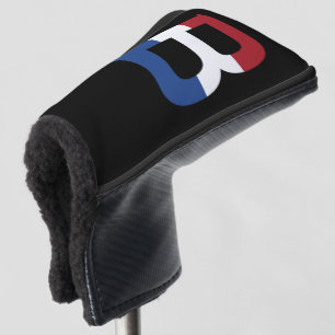 B Monogram overlaid on NLD Flag on bk pccnt Golf Head Cover