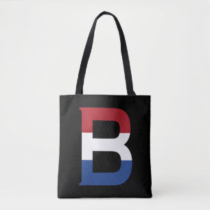 B Monogram overlaid on NLD Flag on bk stcnt Tote Bag