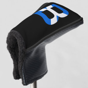 B Monogram overlaid on Scottish Flag pct Golf Head Cover